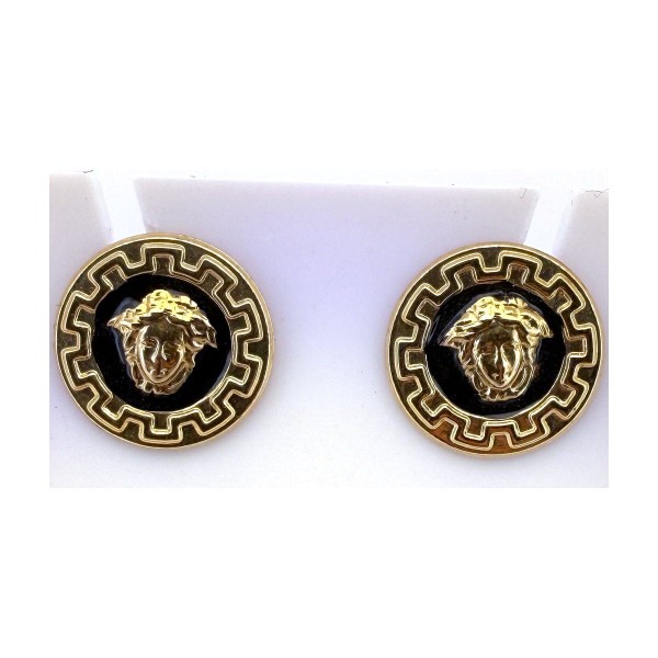 Pendientes circulo medusa de oro 18k